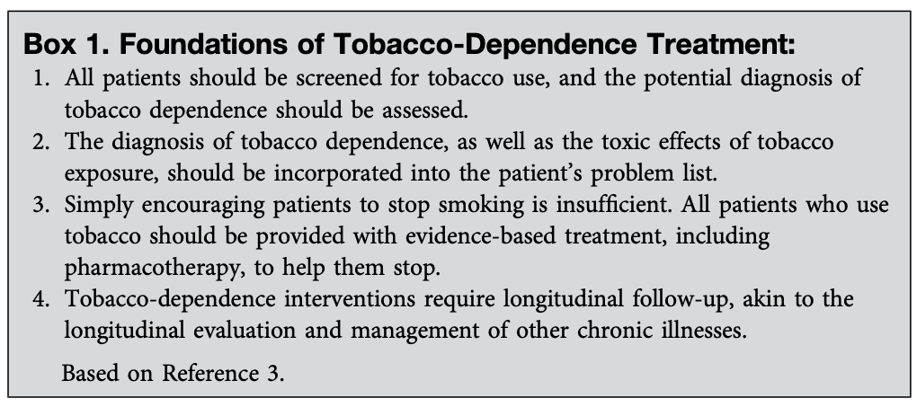 Box 1. Foundations of Tobacco-Dependence Treatment